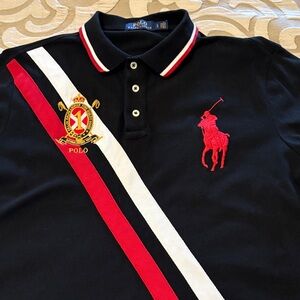 Ralph Lauren Navy Polo Shirt large custom slim fit
